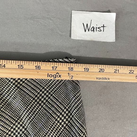 Chaps Size 16 Houndstooth Wool Flare Skirt Office Academia Y2K Twee Equestrian - Picture 8 of 10